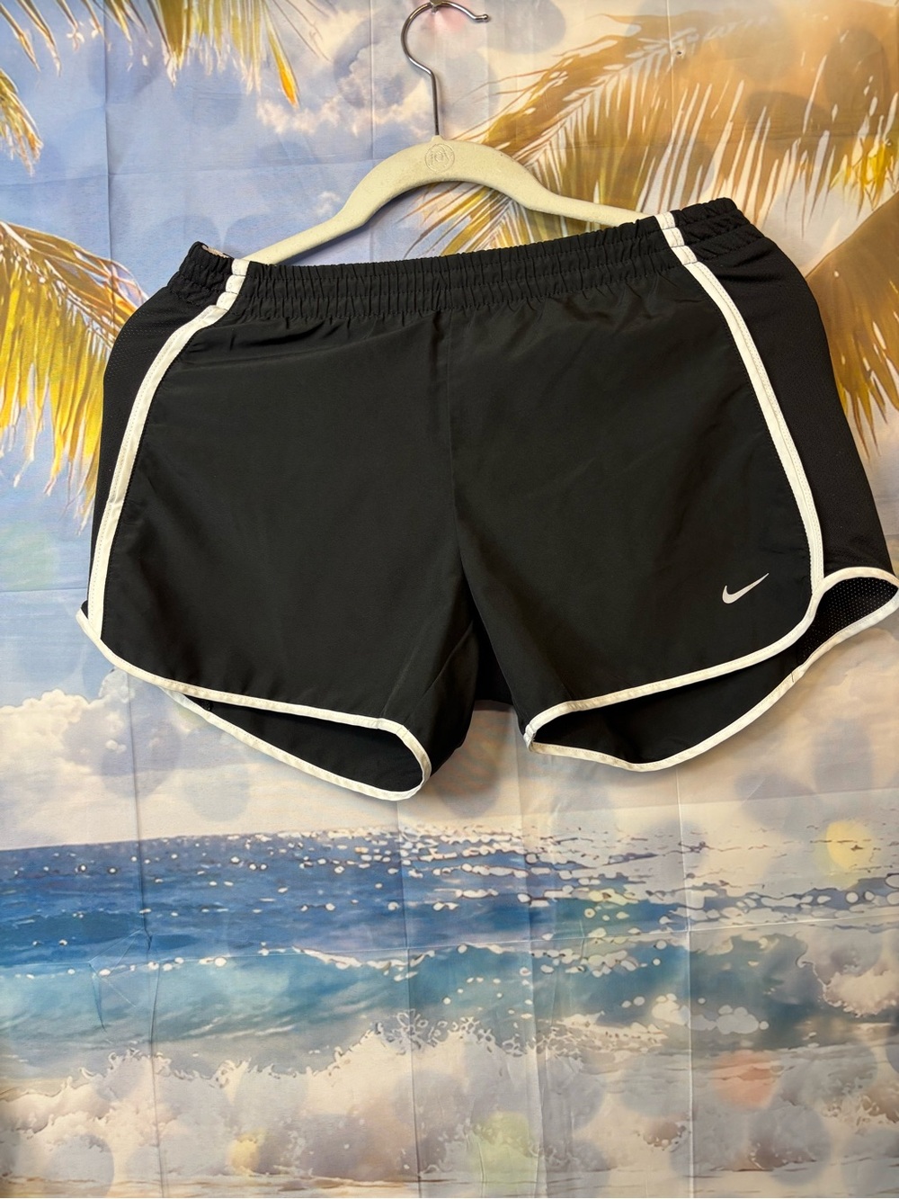 Nike Black Athletic Shorts with White Trim